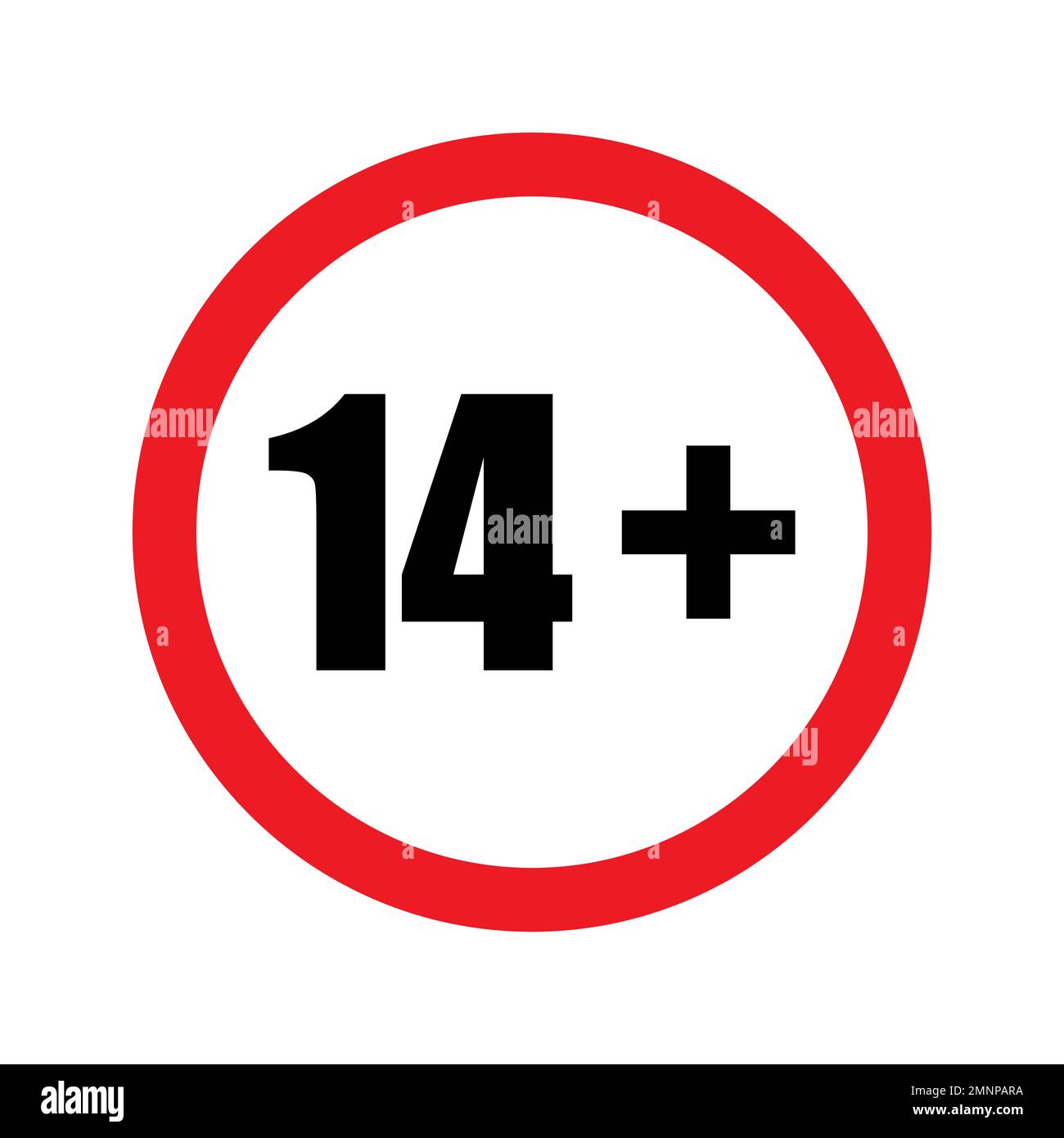 14 plus icon vector under fourteen years prohibition sign, adults only for your web design, logo, infographic, UI. illustration Stock Vector