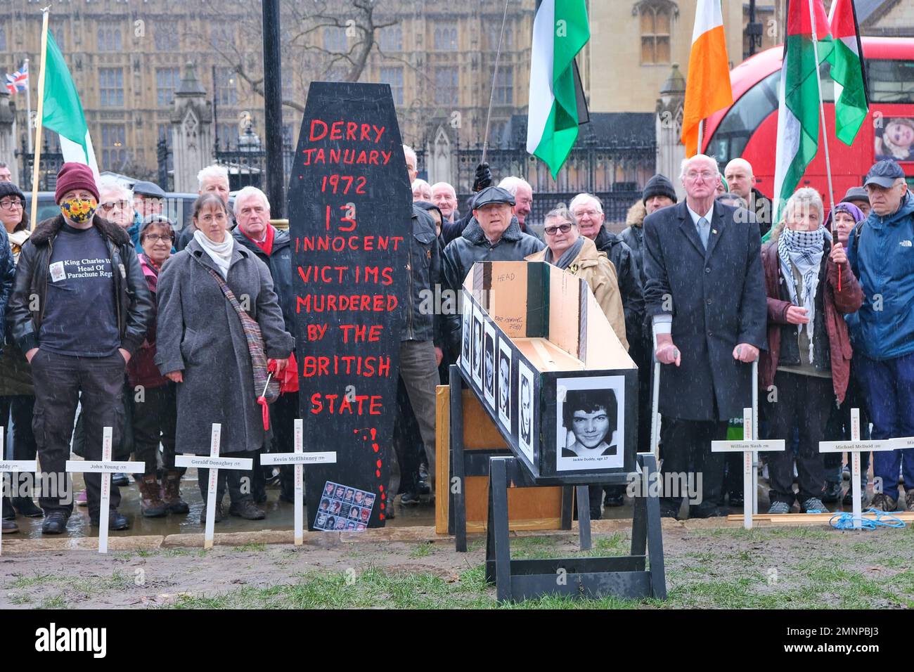 London, UK. Campaigners gather on Parliament Square to mark the
