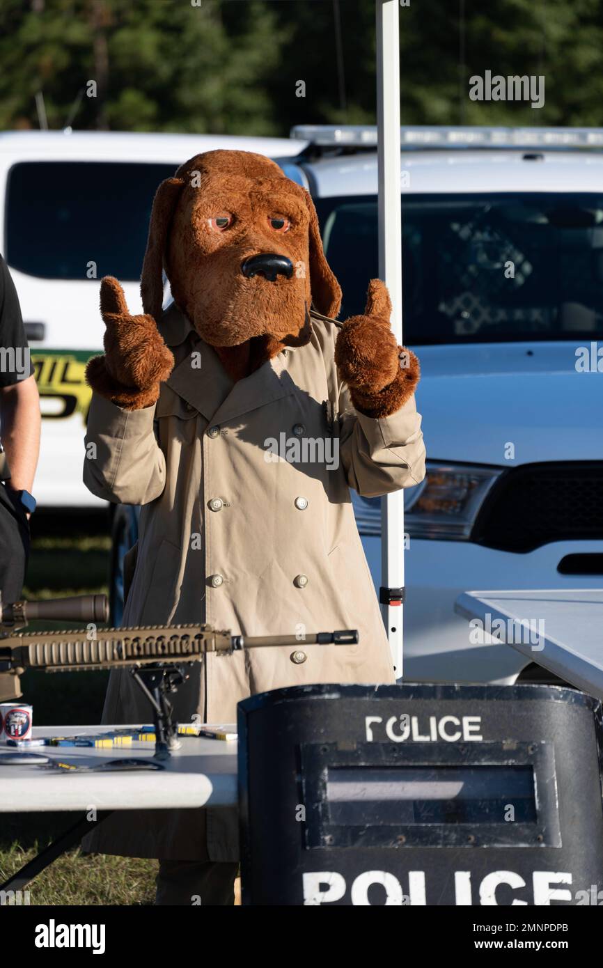 McGruff the Crime Dog gives two thumbs up during the Fort Jackson ...