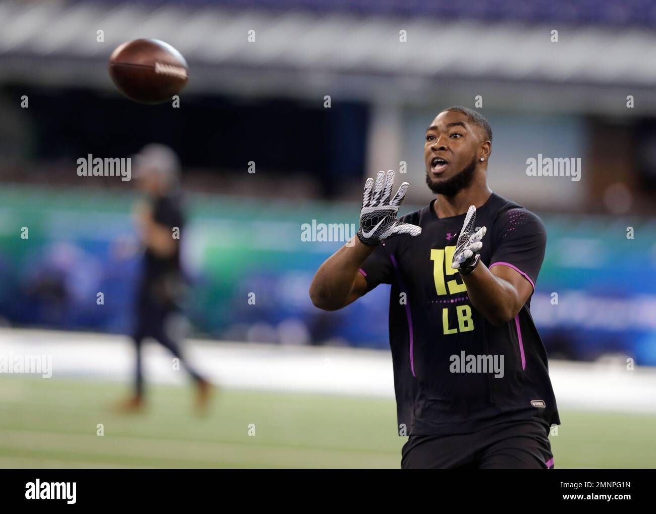 Jacksonville State linebacker Darius Jackson runs a drill during the