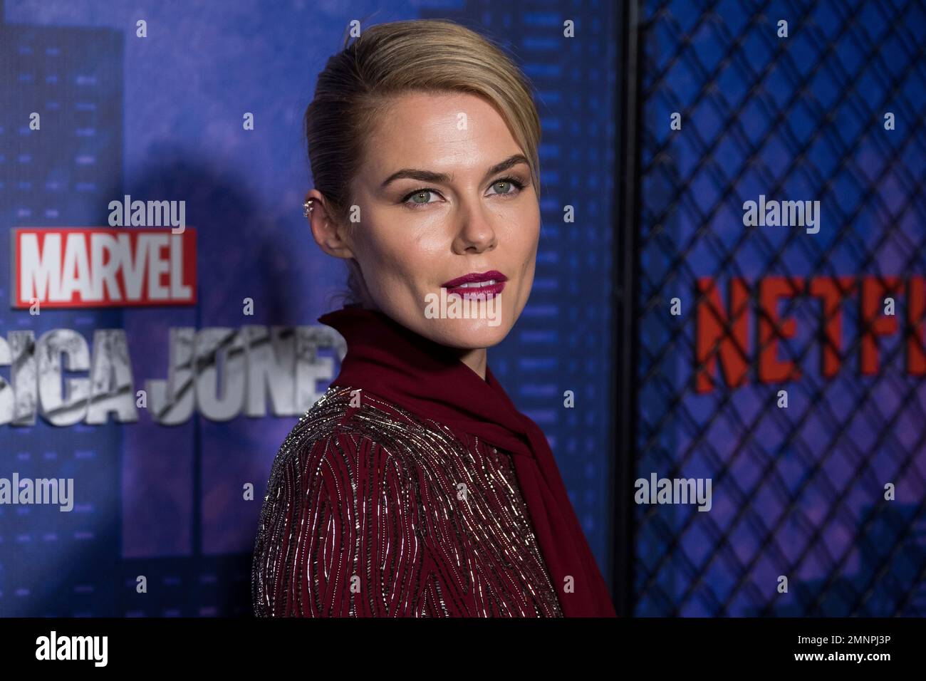 Rachael Taylor attends the Netflix original series premiere of "Marvel
