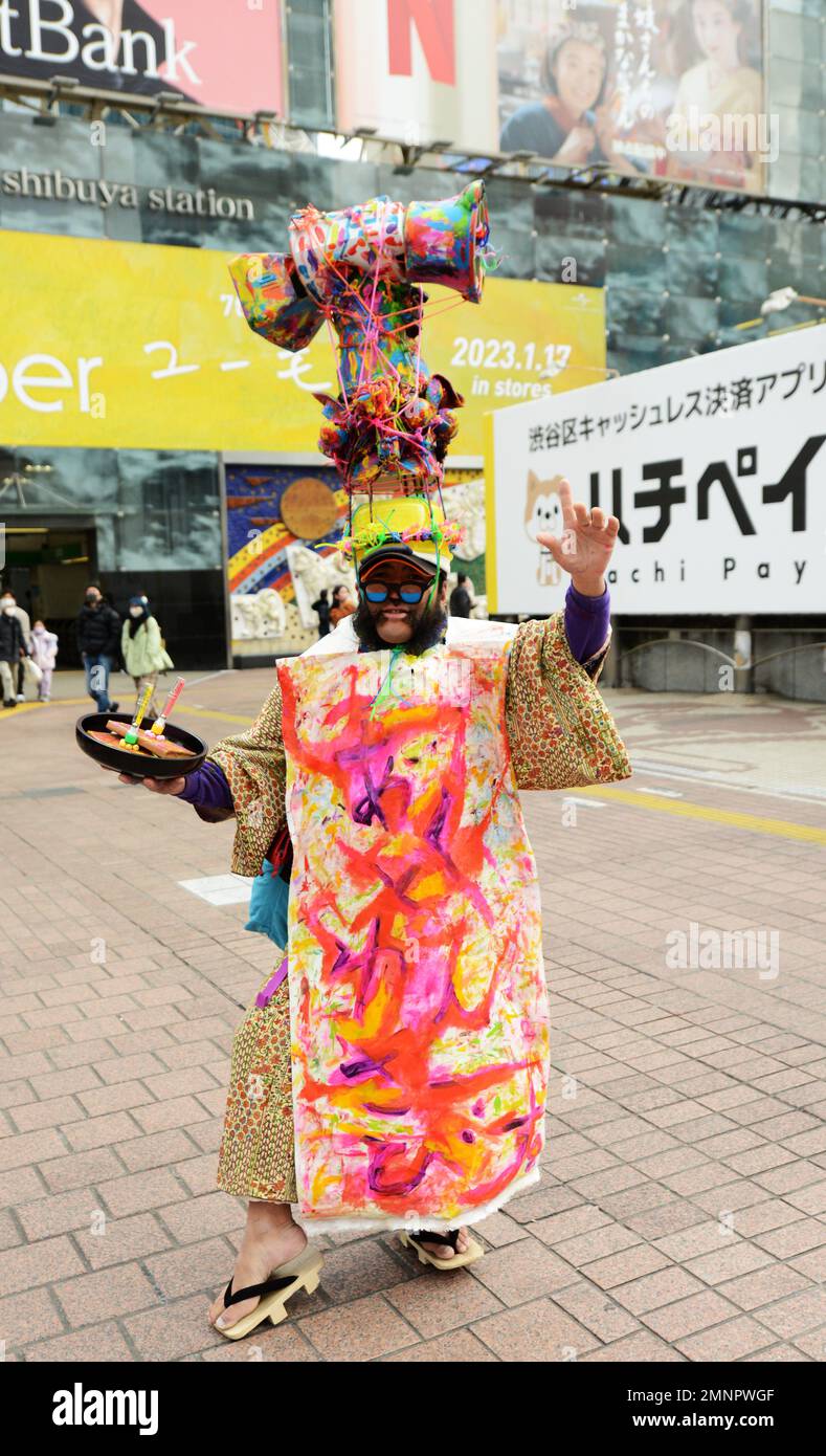 Colorful characters in Shibuya, Tokyo, Japan Stock Photo - Alamy