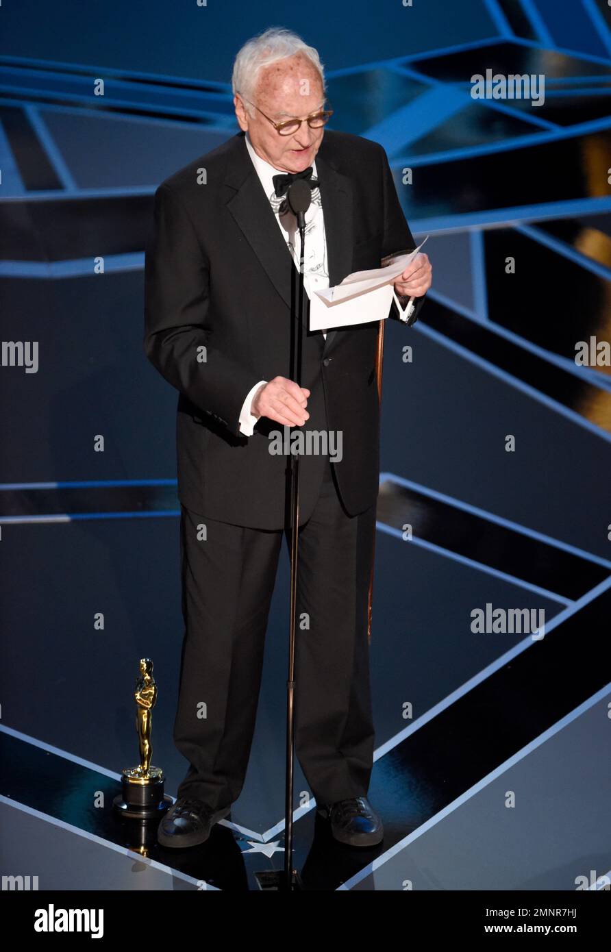 James Ivory accepts the award for best adapted screenplay for "Call Me