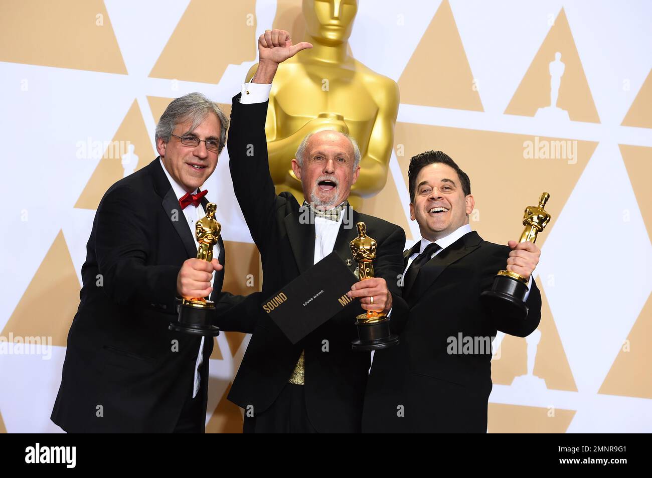 Mark Weingarten, from left, Gregg Landaker, and Gary A. Rizzo, winners