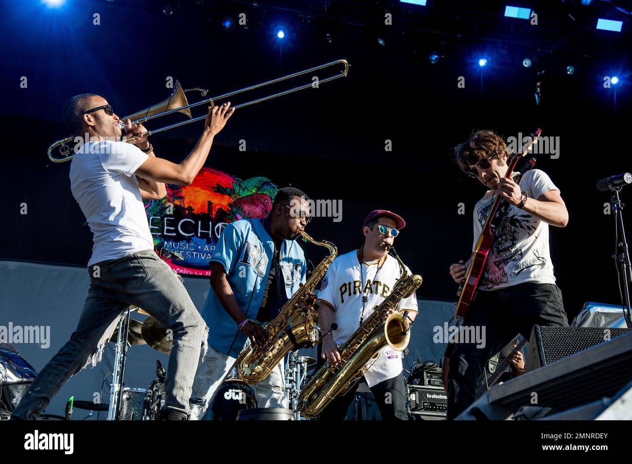 Trombone Shorty, from left, Dan Oestreicher, Bk Jackson and Pete Murano