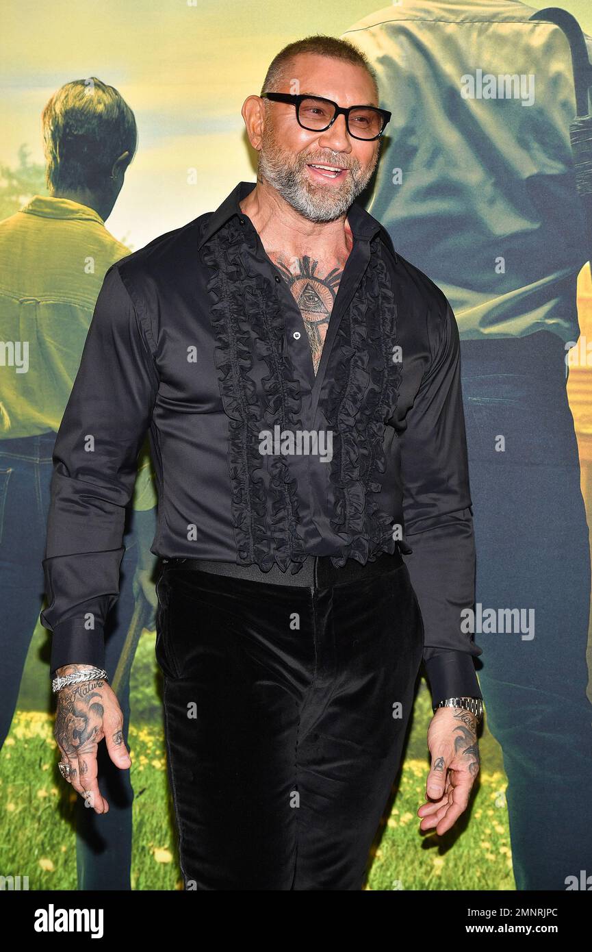 New York, USA. 30th Jan, 2023. Dave Bautista attends the 'Knock at the Cabin' world premiere at Jazz at Lincoln Center's Frederick P. Rose Hall, New York, NY, January 30, 2023. (Photo by Anthony Behar/Sipa USA) Credit: Sipa USA/Alamy Live News Stock Photo