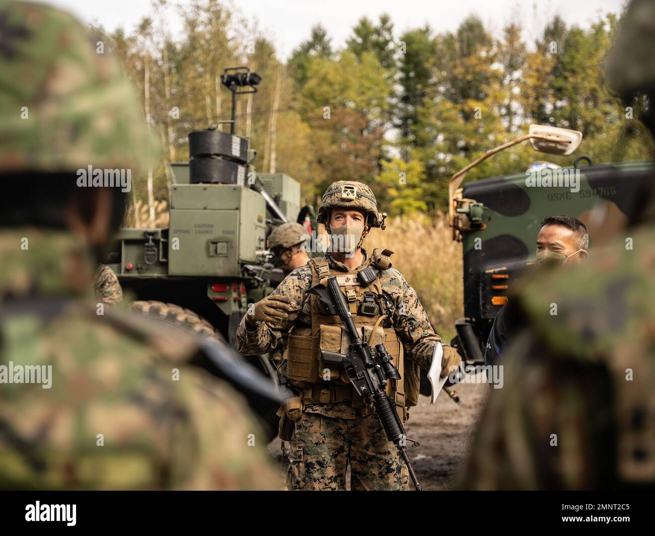 U.S. Marine Corps Capt. Brian Berling, Alpha Company commander, with ...