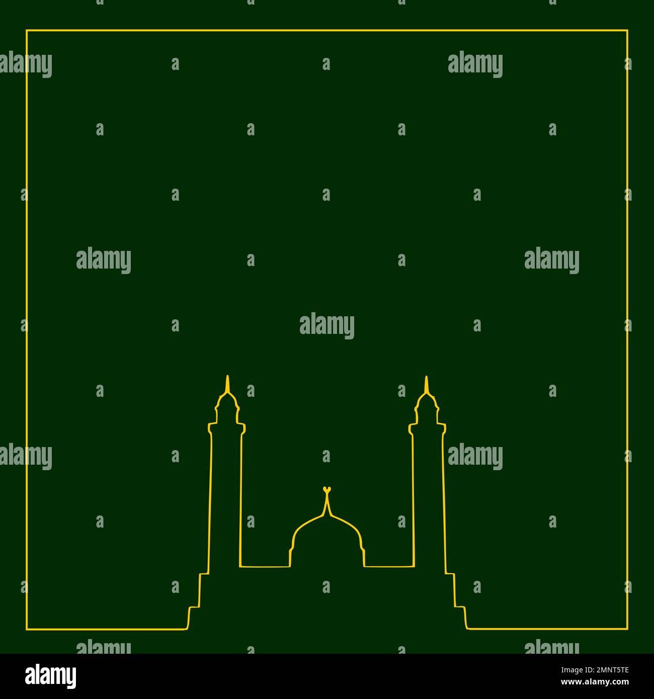 Ramadan or Eid Mubarak with Green Background Template. Vector Illustration Graphic Design. Stock Vector