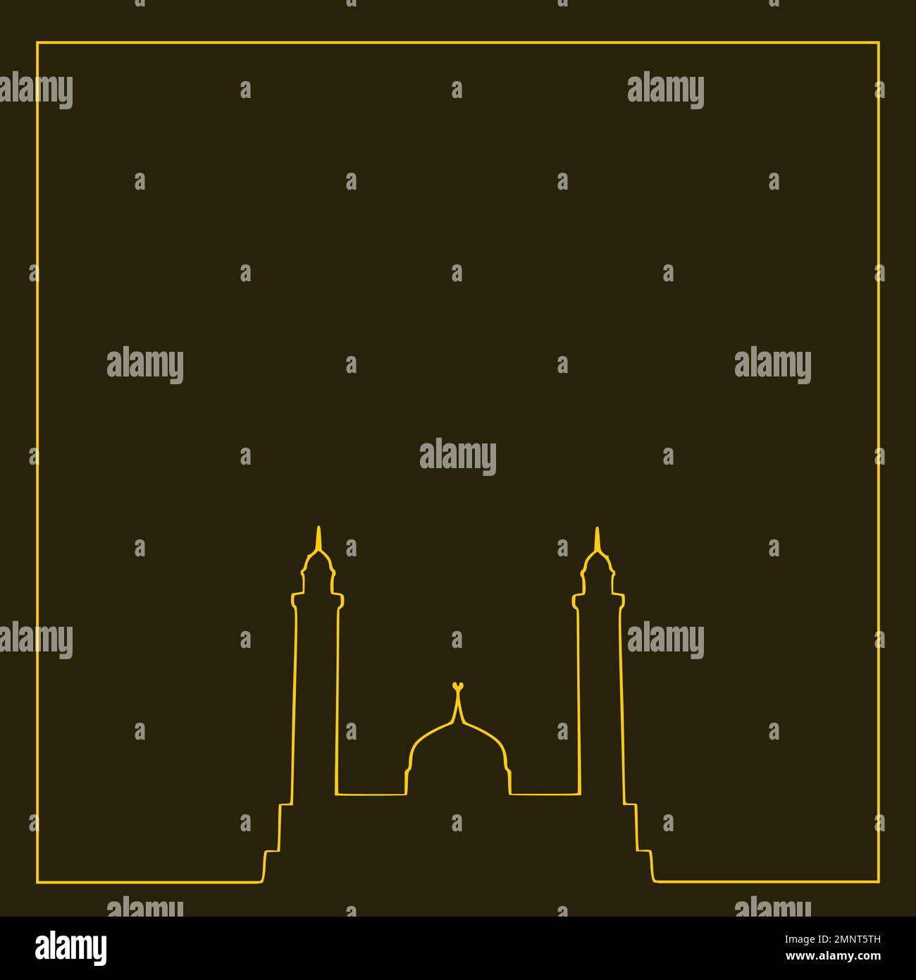 Ramadan or Eid Mubarak with Brown Background Template. Vector Illustration Graphic Design. Stock Vector