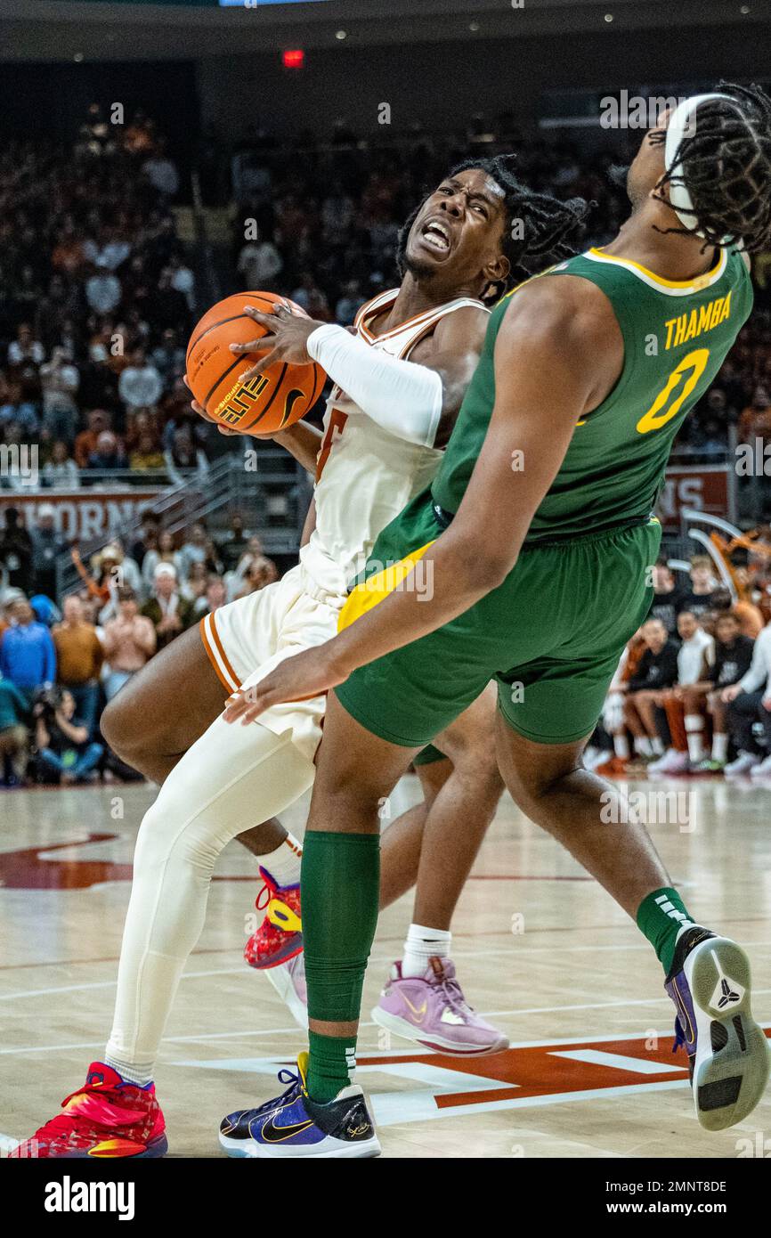 Texas, USA. 30th Jan, 2023. Marcus Carr #5 of the Texas Longhorns in action vs the Baylor Bears at the Moody Center in Austin Texas. Texas defeats Baylor 76-71. Credit: csm/Alamy Live News Stock Photo