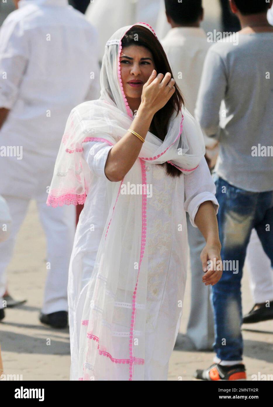 Bollywood actress Jacqueline Fernandez arrives to pay last respects to ...