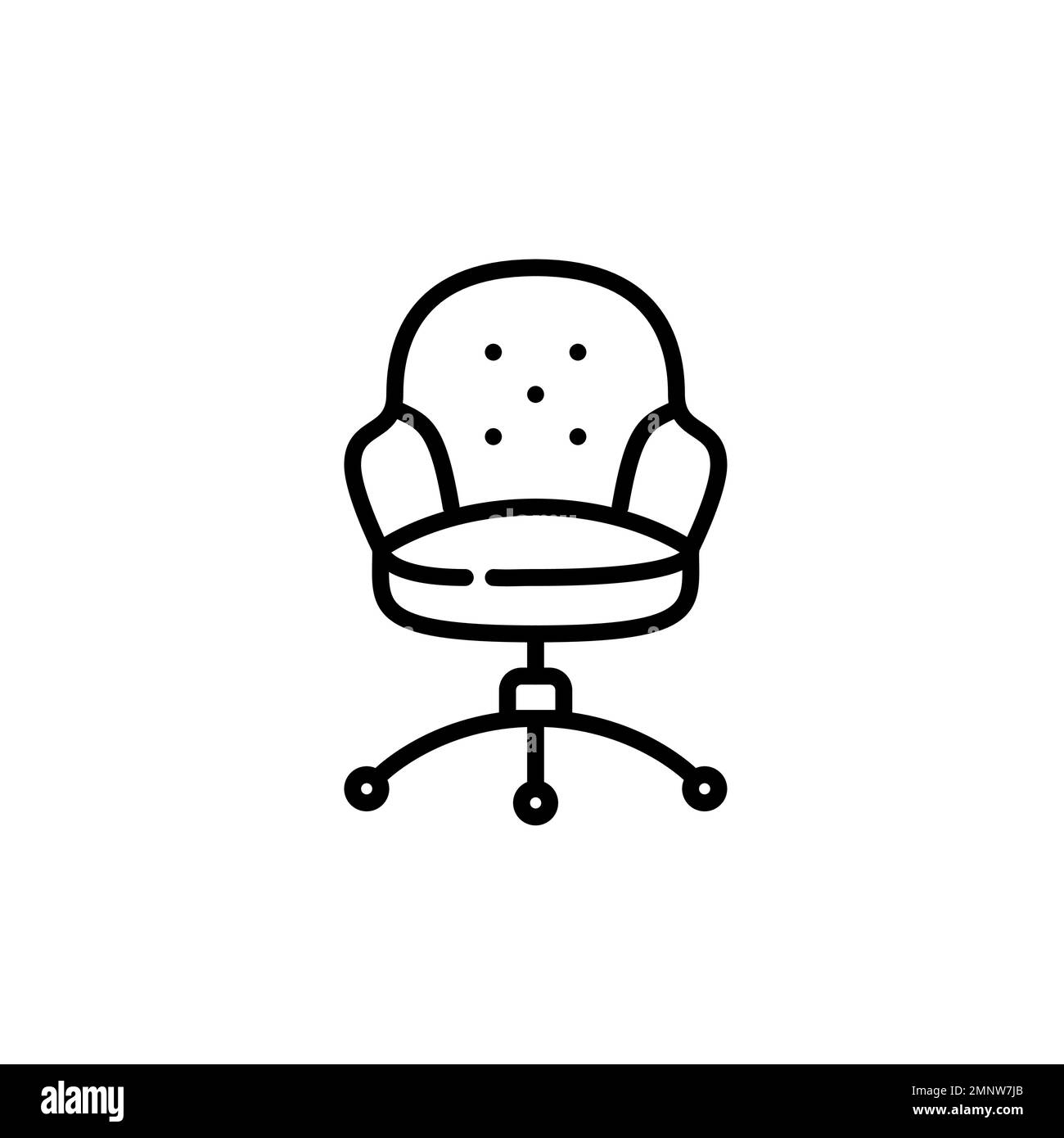 Elegant soft cushioned computer chair. Pixel perfect, editable stroke