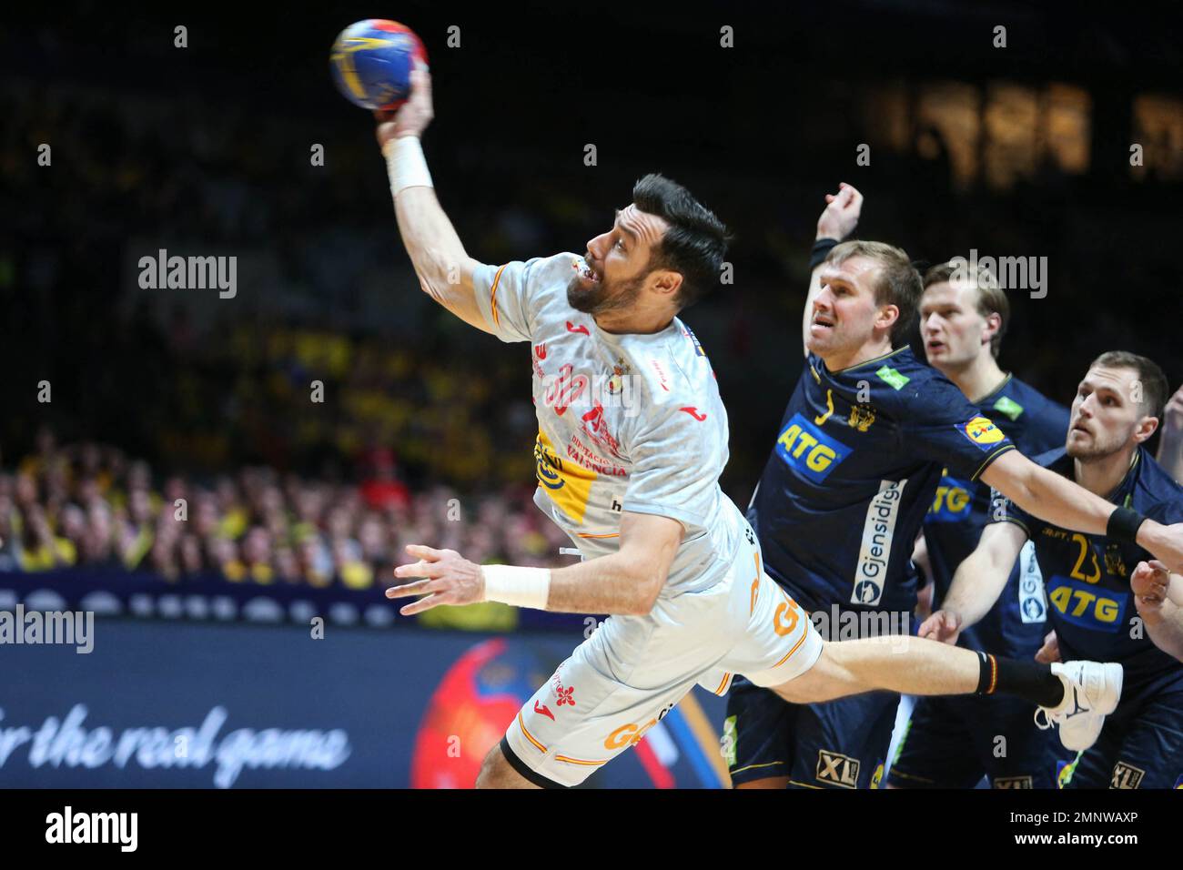 Gedeon Guardiola Villaplana of Spain during the IHF Men's World Championship 2023, Placement matches 3-4, Handball match between Sweden and Spain on January 29, 2023 at Tele2 Arena in Stockholm, Sweden. Photo by Laurent Lairys/ABACAPRESS.COM Stock Photo