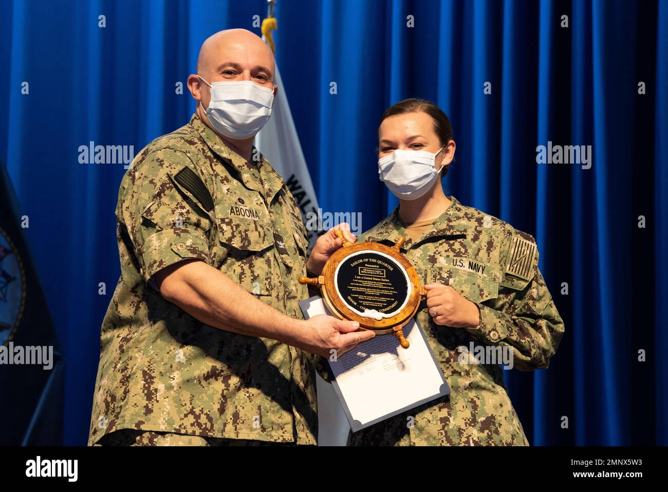 Hospital Corpsman Makenzee Atchley receives a Bluejacket of the Quarter