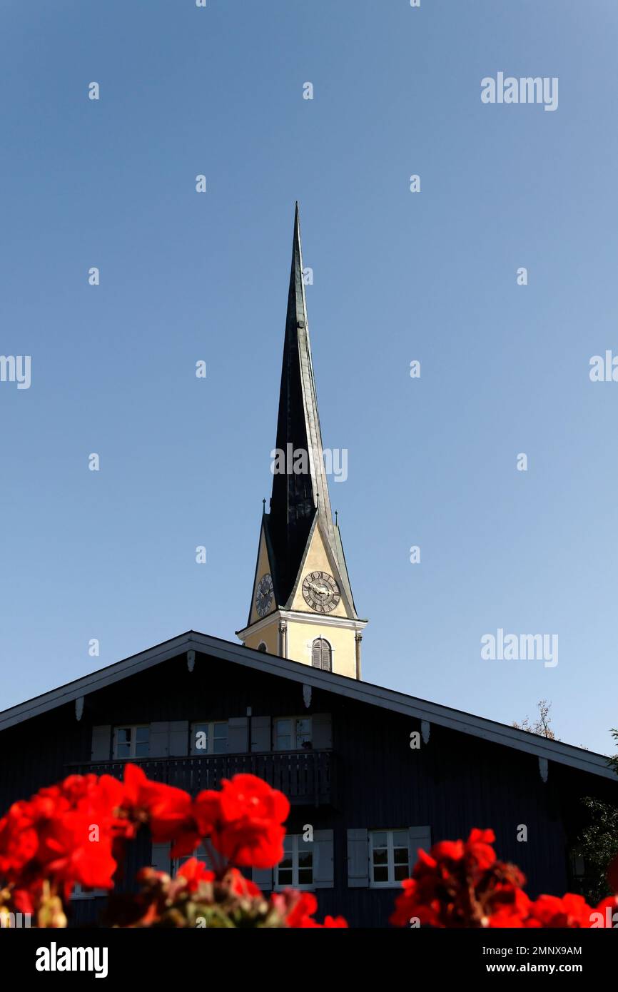 Maria Himmelfahrt Church, Prien,  Chiemgau, Upper Bavaria Germany Stock Photo