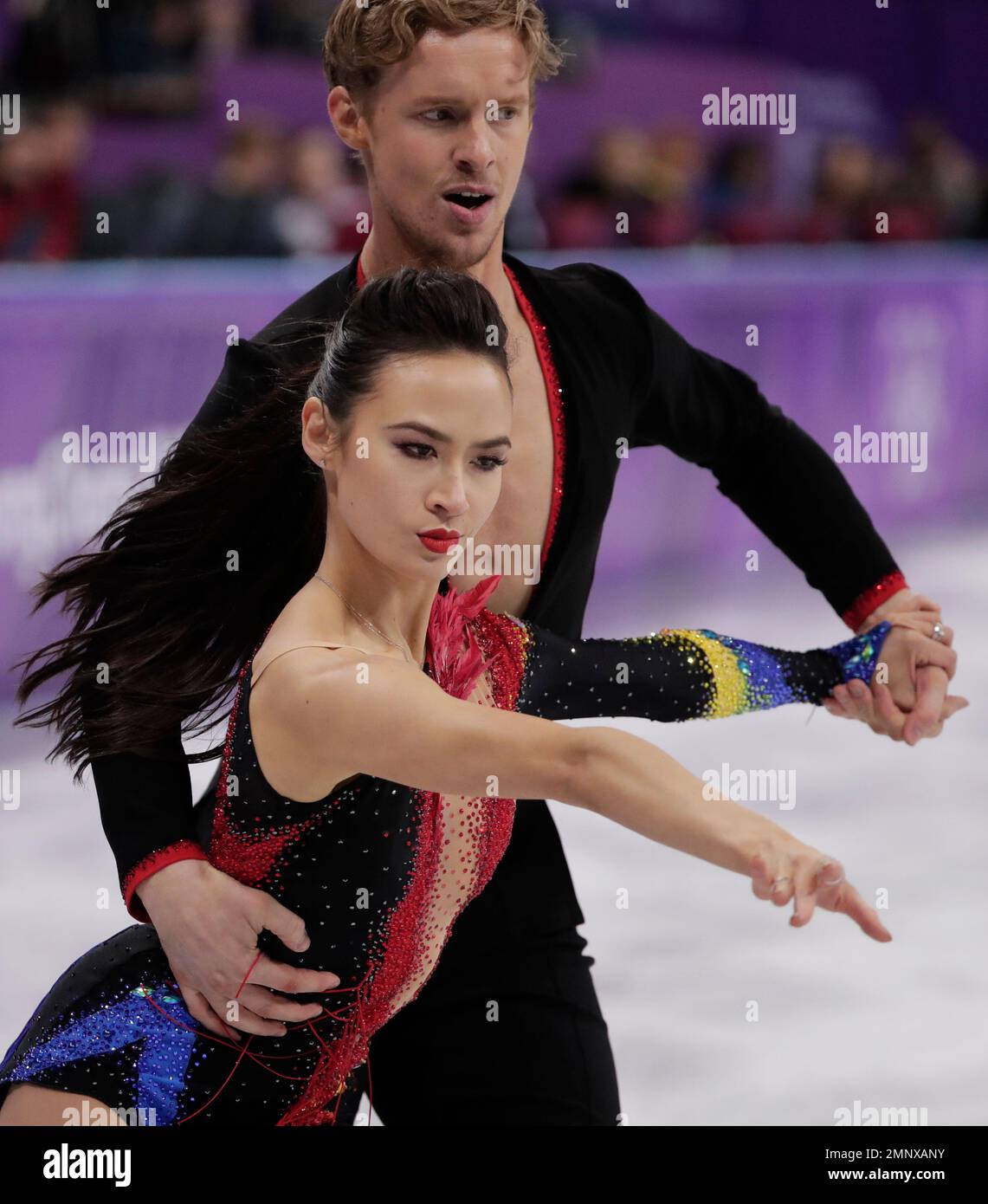 Madison Chock and Evan Bates of the United States perform during the