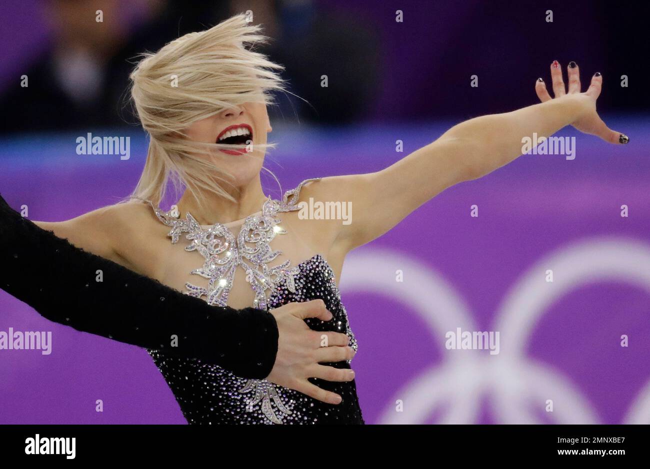 Penny Coomes and Nicholas Buckland of Britain perform during the ice