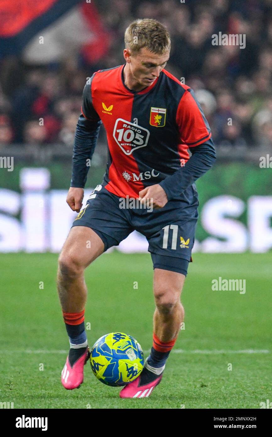 Albert Gudmundsson of Genoa CFC looks on during the Serie A football match  between Genoa CFC and AS Roma Stock Photo - Alamy