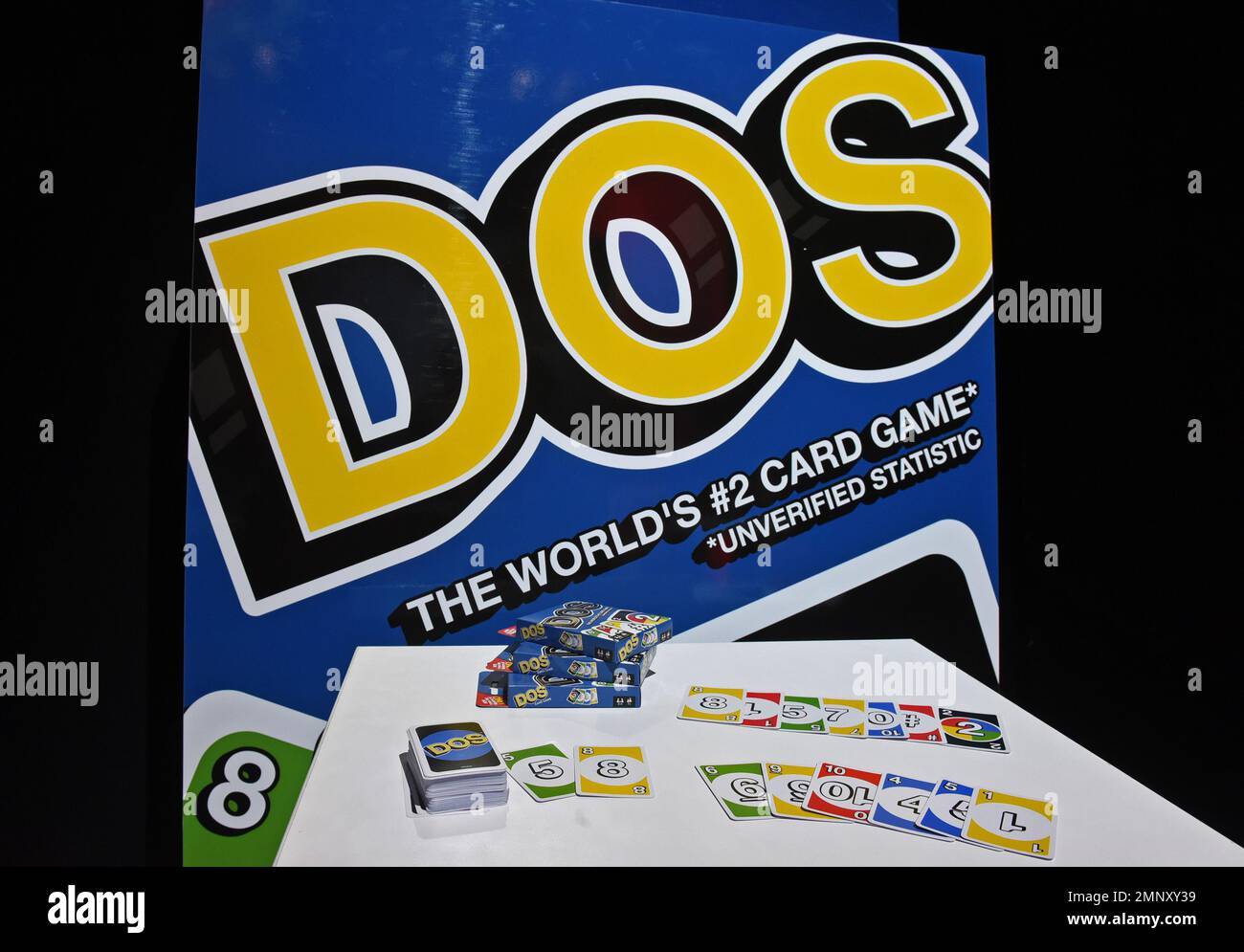 The new game Dos, inspired by the number one card game UNO, is shown at