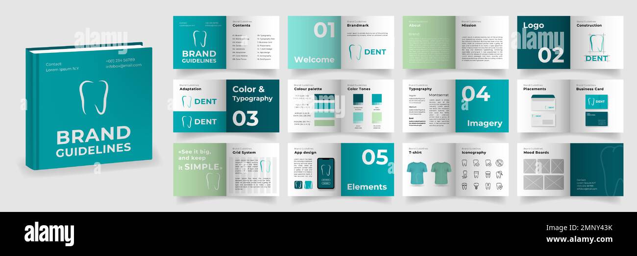 Brand Guidelines template. Turquoise Logo Guideline template. Multi