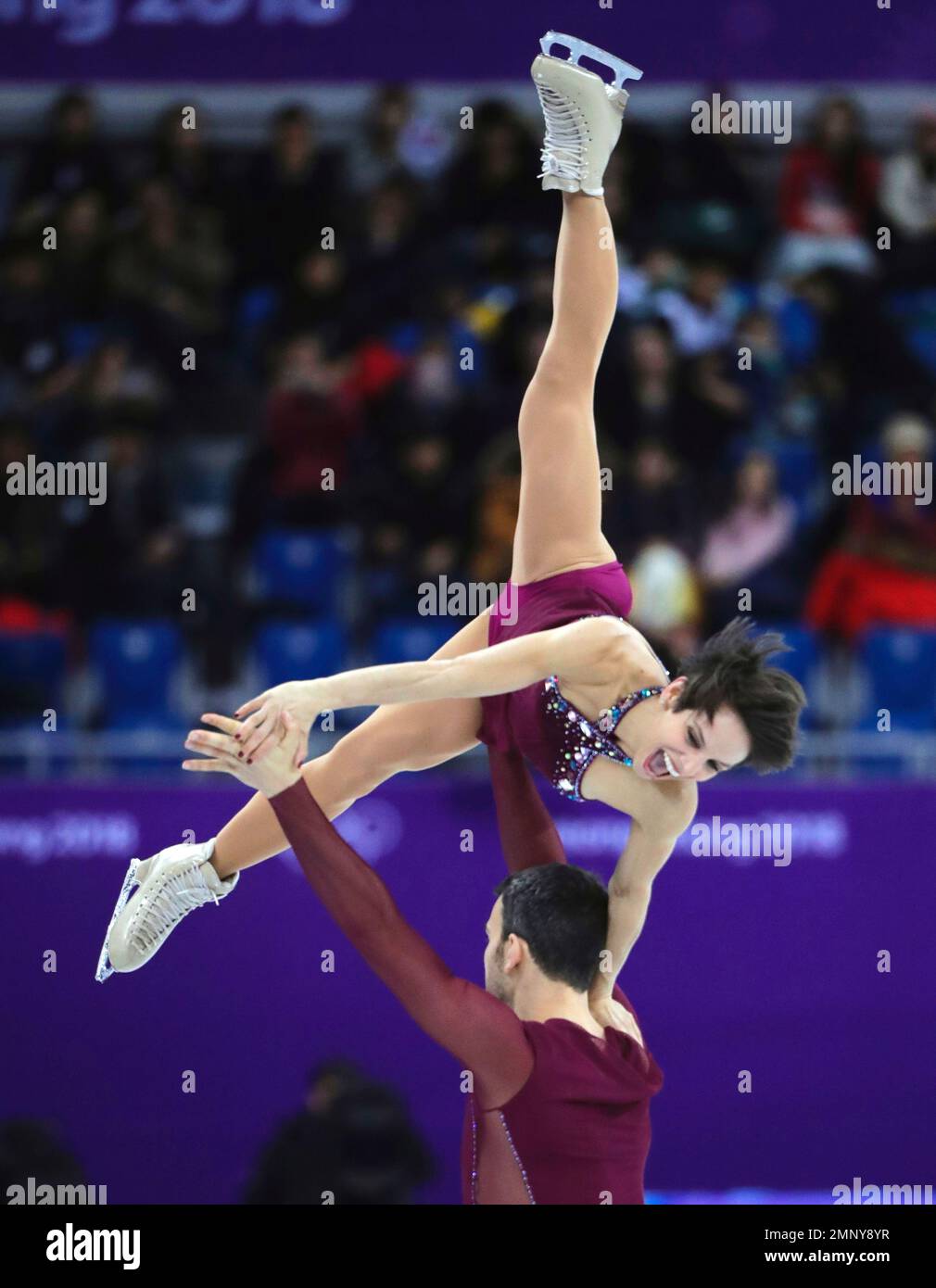 Meagan Duhamel and Eric Radford of Canada perform in the pairs free
