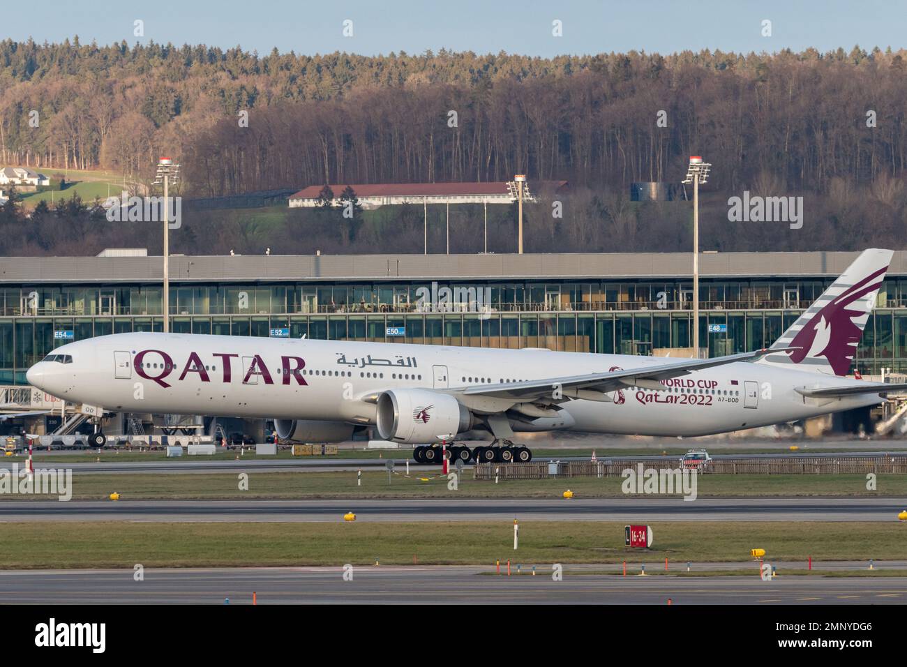 Zurich, Switzerland, January 19, 2023 Qatar airways Boeing 777367ER