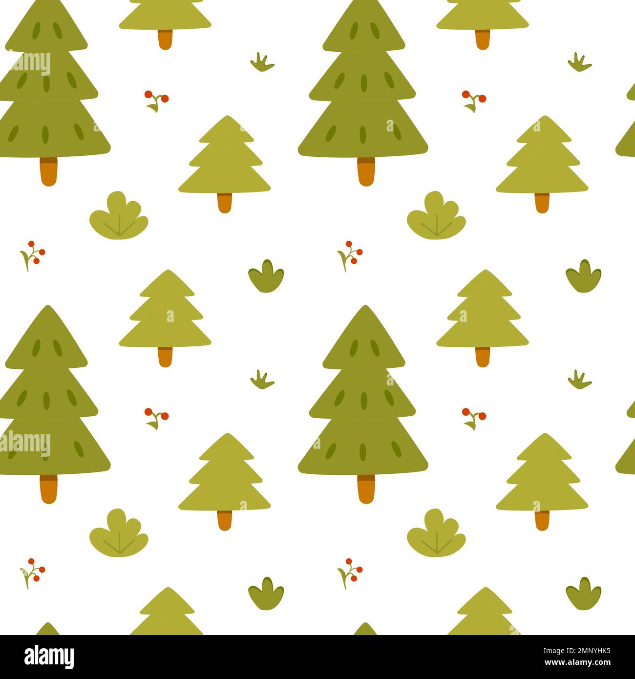 Seamless vector pattern. Forest fir christmas tree. Vector illustration Stock Vector