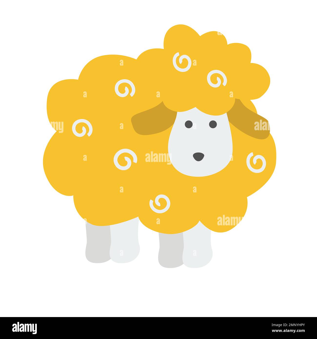 Cute little lamb in a flat cartoon style. Vector illustration Stock Vector