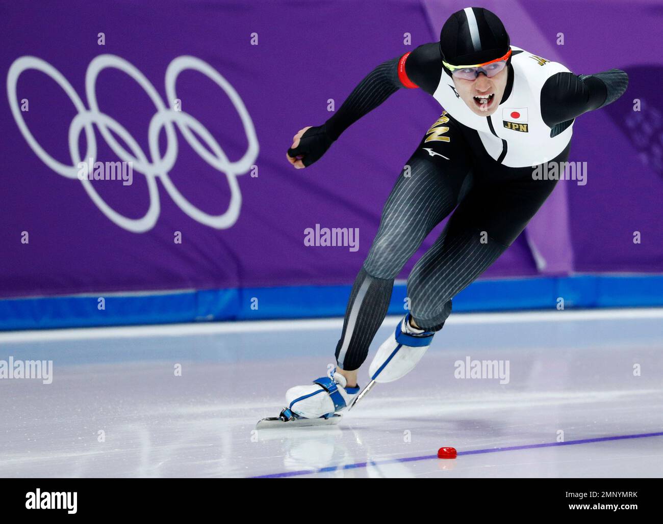 Shane Williamson of Japan competes during the men's 1,500 meters  speedskating race at the Gangneung Oval at the 2018 Winter Olympics in  Gangneung, South Korea, Tuesday, Feb. 13, 2018. (AP Photo/John Locher