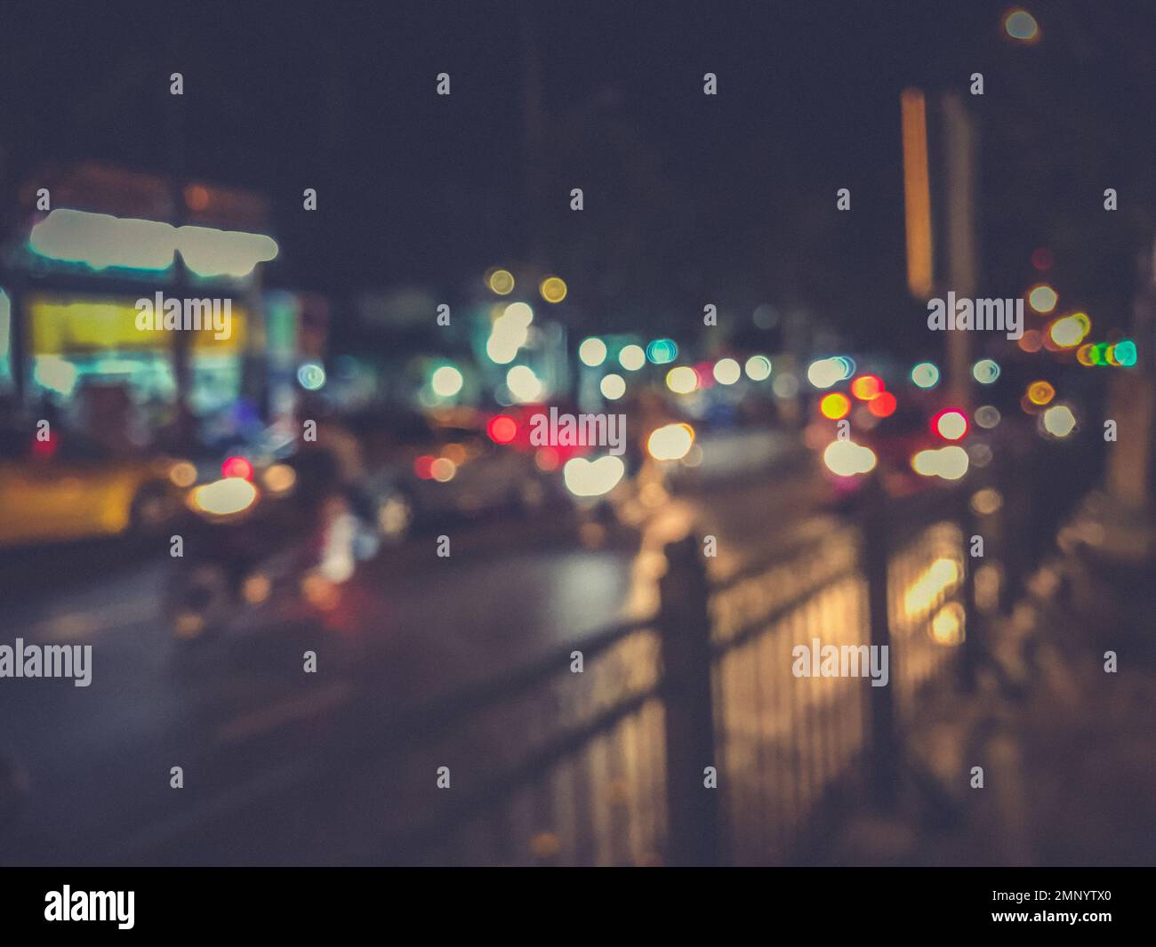 blur of traffic in the city at night background Stock Photo - Alamy
