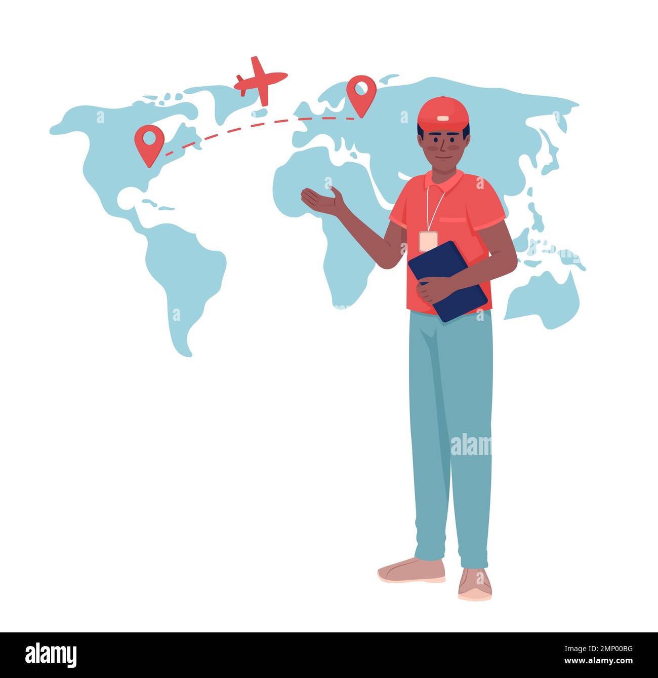 Aircraft delivery manager flat concept vector illustration Stock Vector ...
