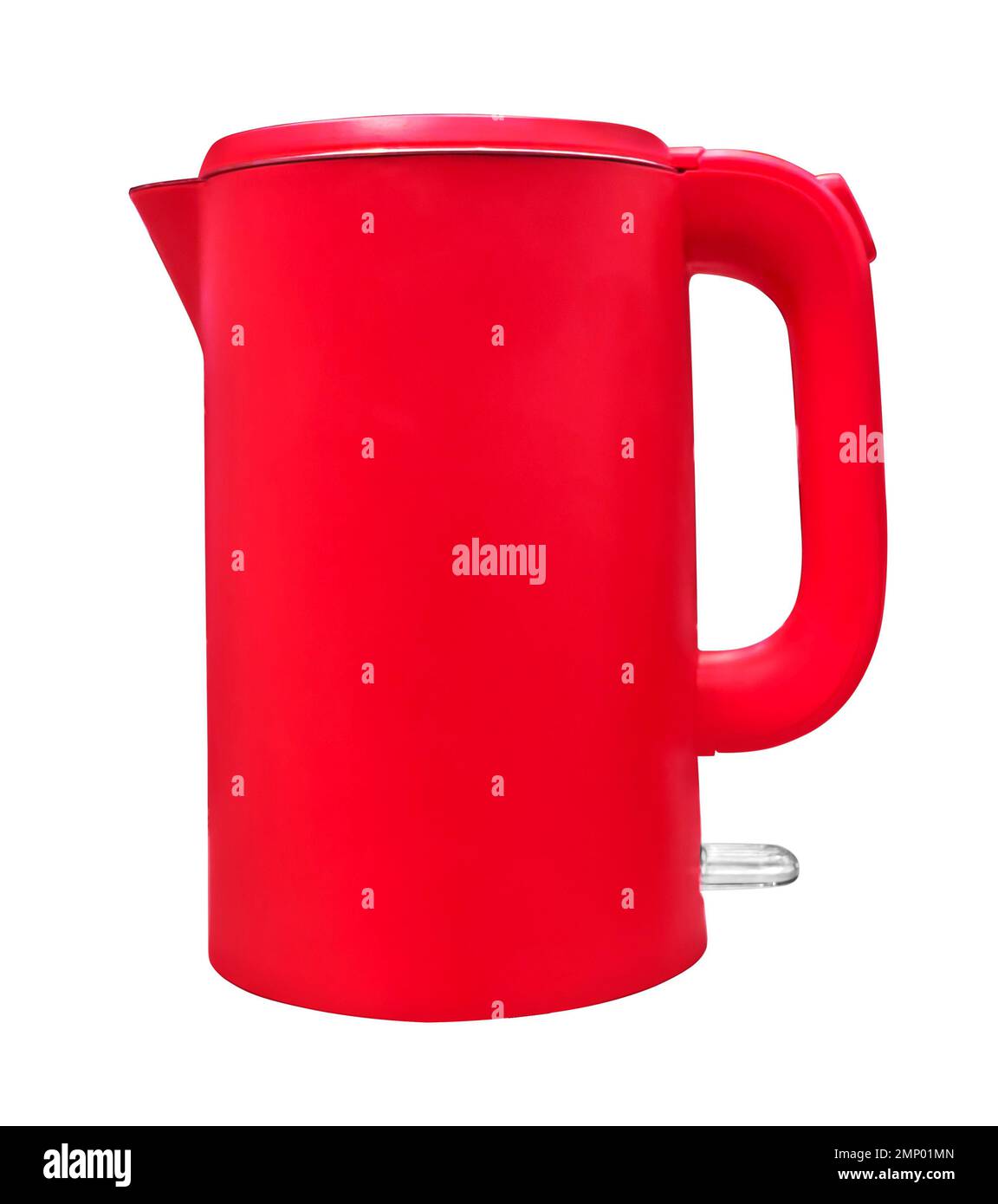 red electrical tea kettle isolated on white with clipping path Stock