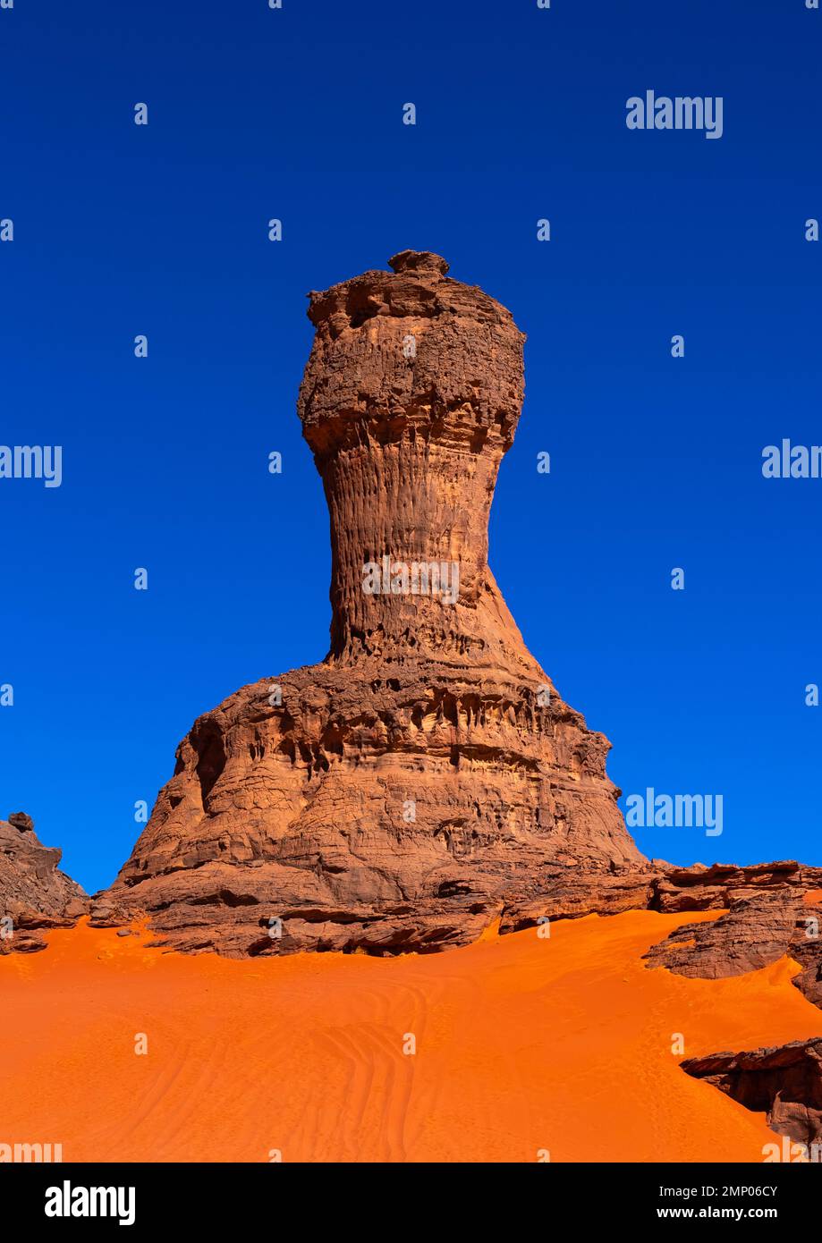 World Cup Rock formation in Sahara desert, Tassili N'Ajjer National Park, Tadrart Rouge, Algeria Stock Photo