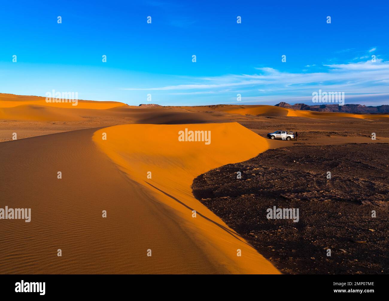 Sand dunes in the Sahara desert, Tassili N'Ajjer National Park, Tadrart ...