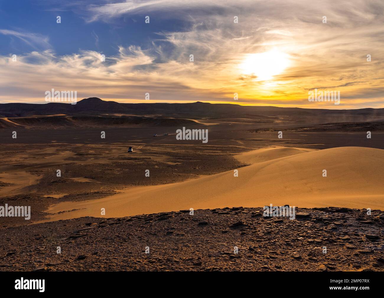 Sand dunes in the Sahara desert, Tassili N'Ajjer National Park, Tadrart ...