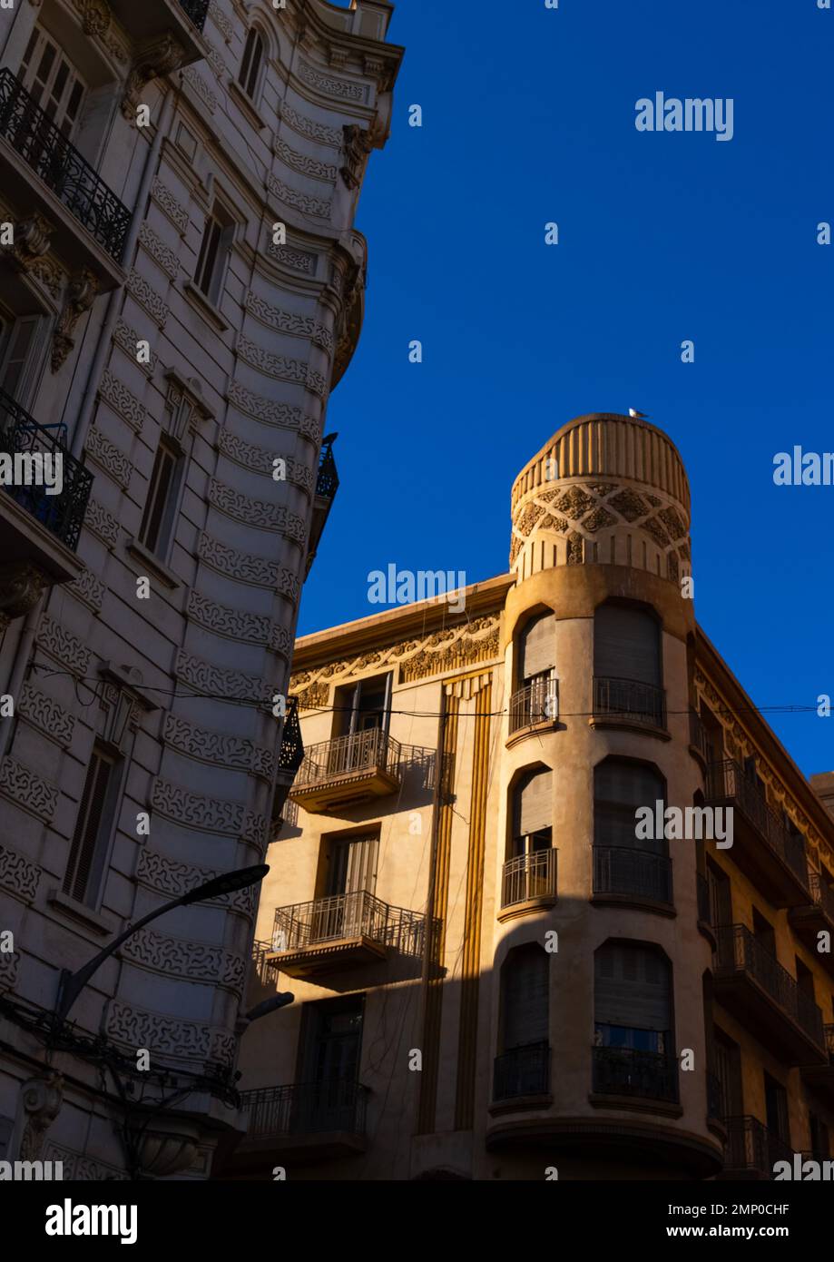 Old french colonial buildings, North Africa, Oran, Algeria Stock Photo
