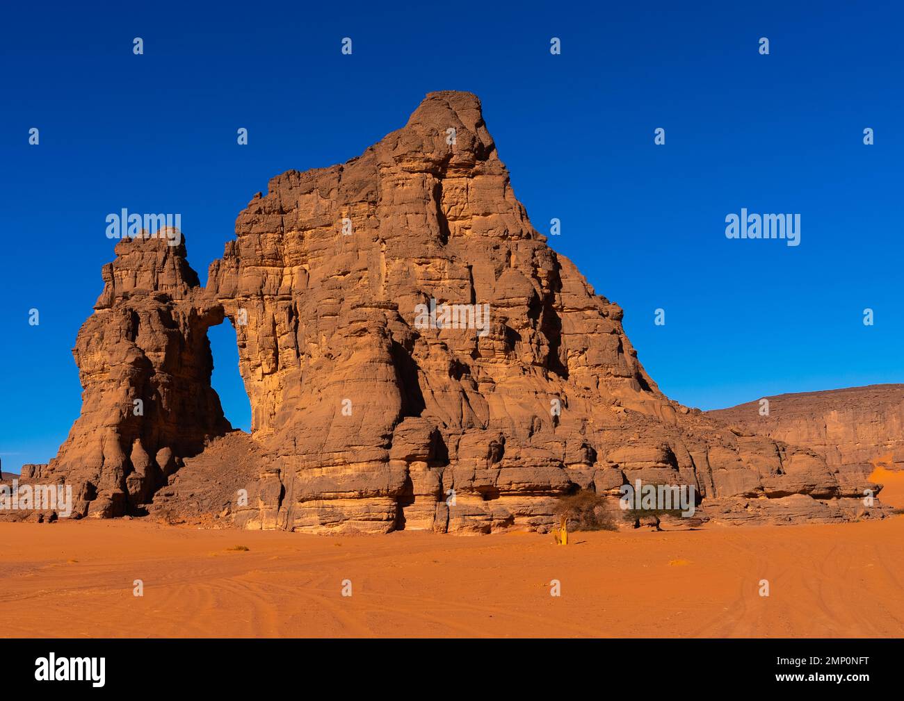 Rock formation in the desert, Tassili N'Ajjer National Park, Tadrart Rouge, Algeria Stock Photo