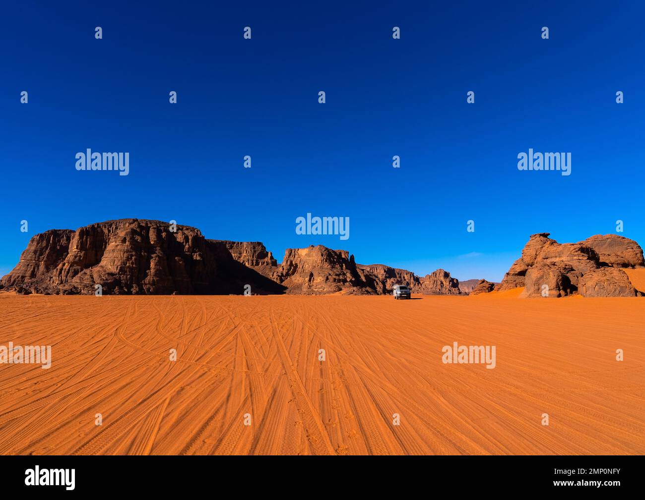 Rock formation in the desert, Tassili N'Ajjer National Park, Tadrart Rouge, Algeria Stock Photo