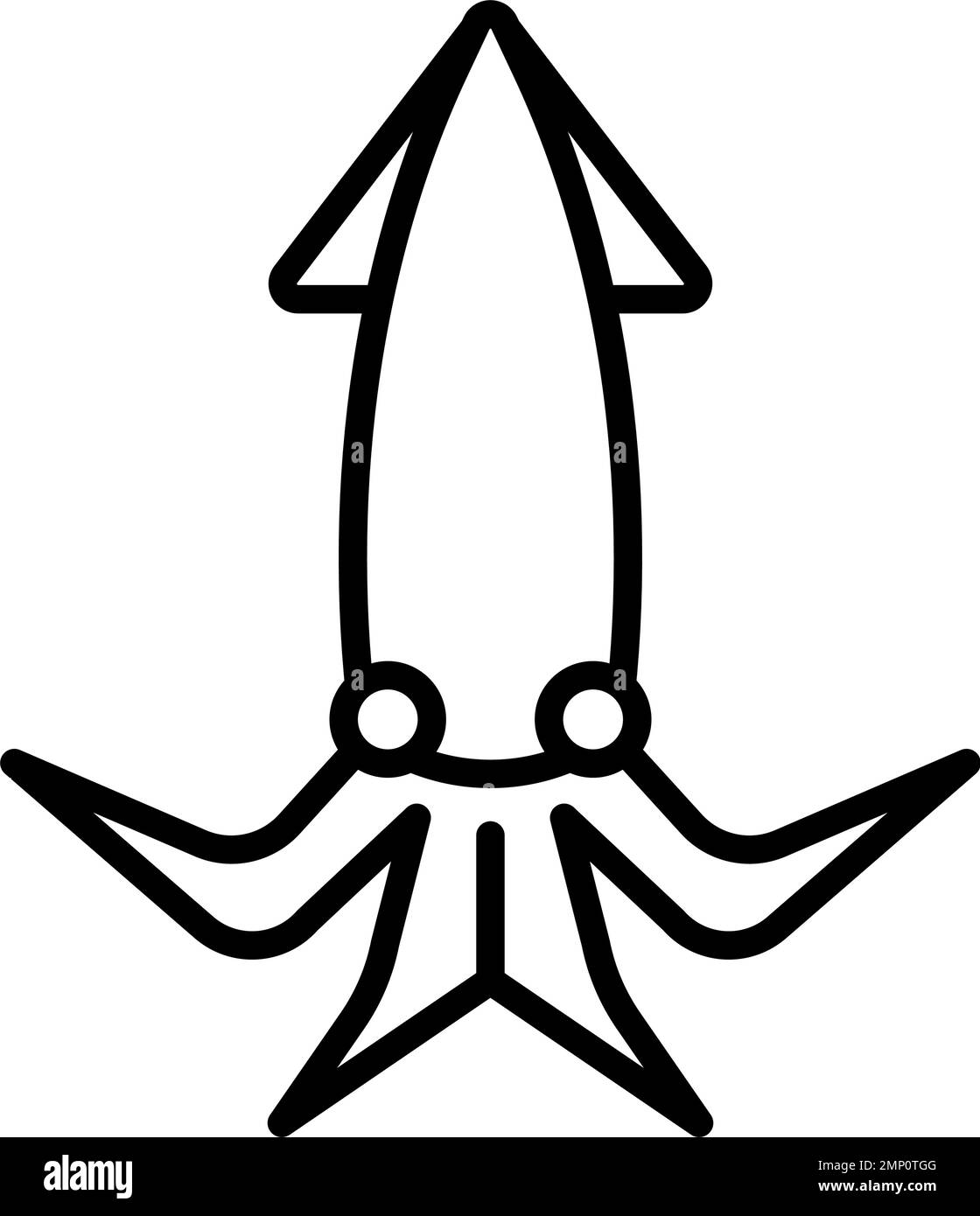Squid icon. Seafood from the sea. Marine food. Editable vector. Stock Vector