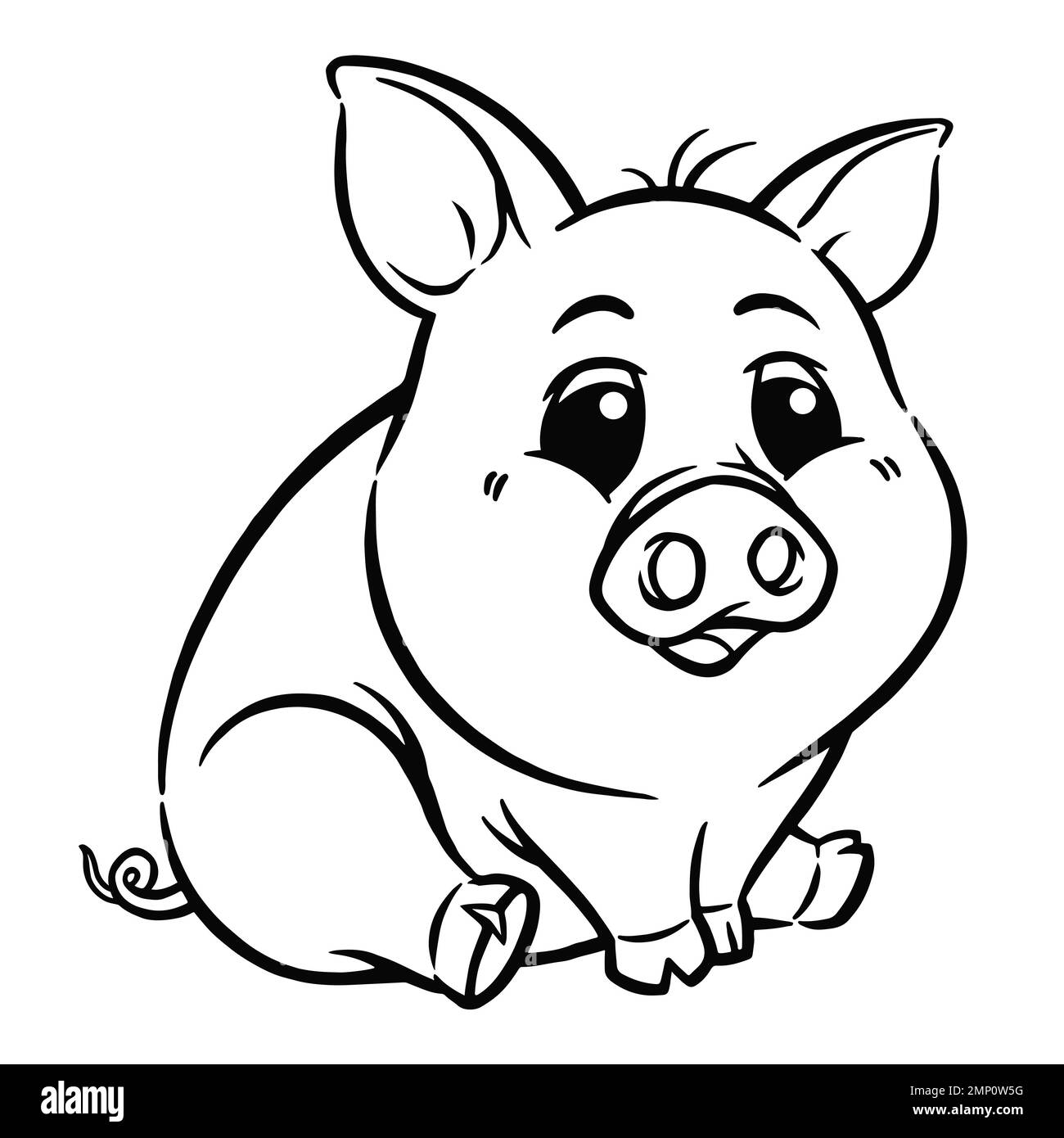 clip art pig black and white