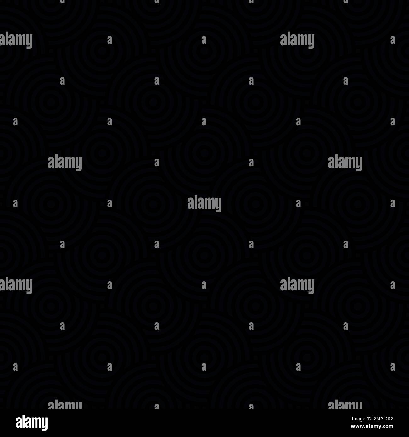 Waves of concentric circles in black and grey tones - seamless pattern - vector background Stock Vector