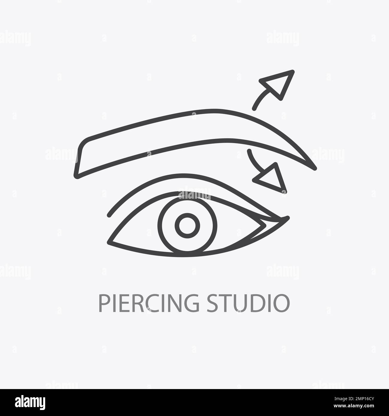 Piercing studio logo. Pierced eyebrow logotype Stock Vector