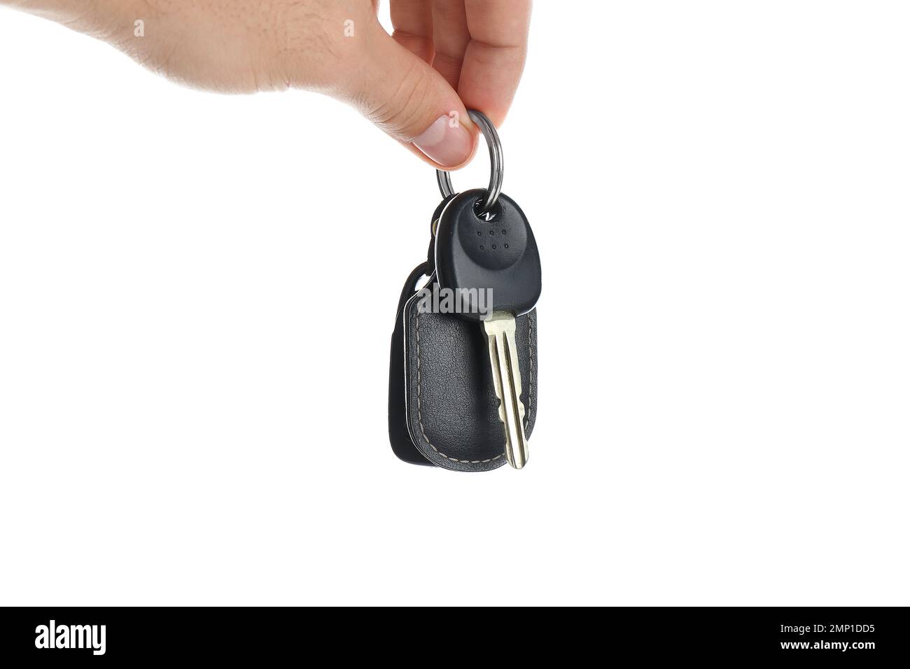 Man holding key on white background, closeup. Car buying Stock Photo ...