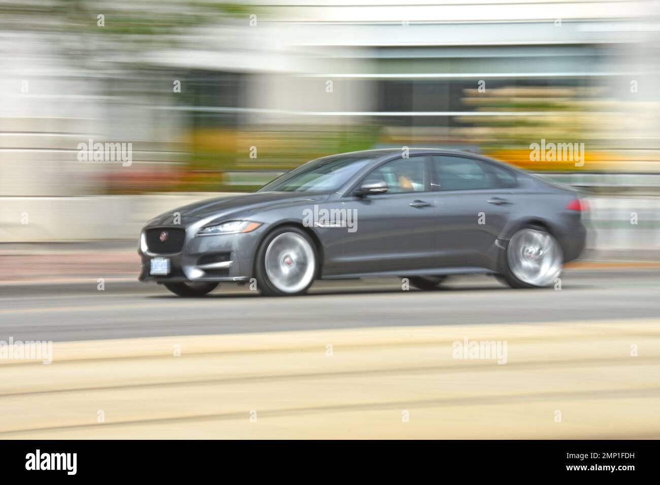 Car moving - blurred motion Stock Photo