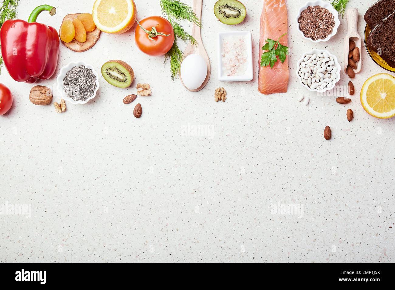 Aesthetics low FODMAP concept with copy space in center. Low