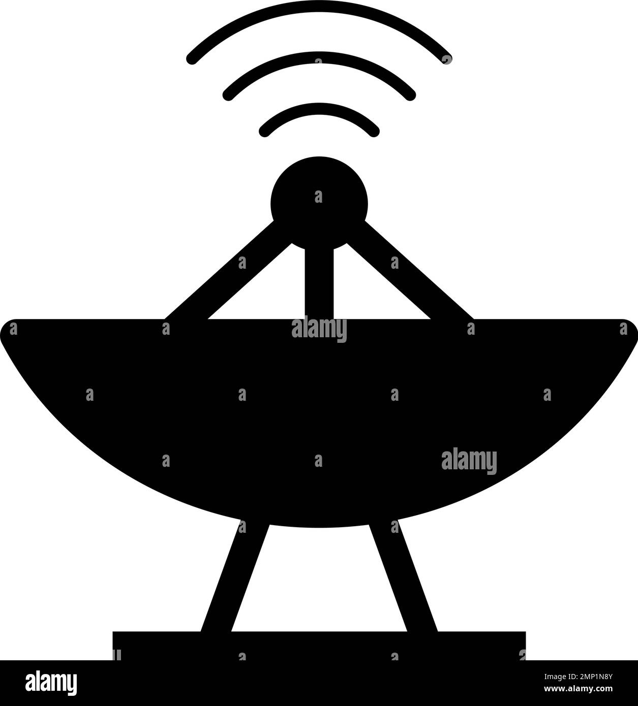 Parabolic antenna silhouette icon. Editable vector. Stock Vector