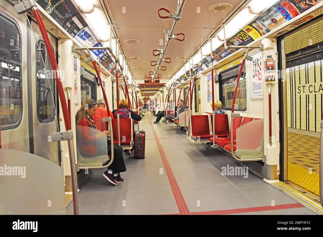 iIside a Subway train, Toronto, Canada Stock Photo