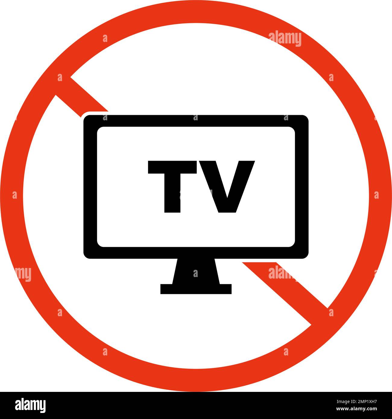 TV Watching Prohibited Icon. TV Restriction. Editable vector. Stock Vector