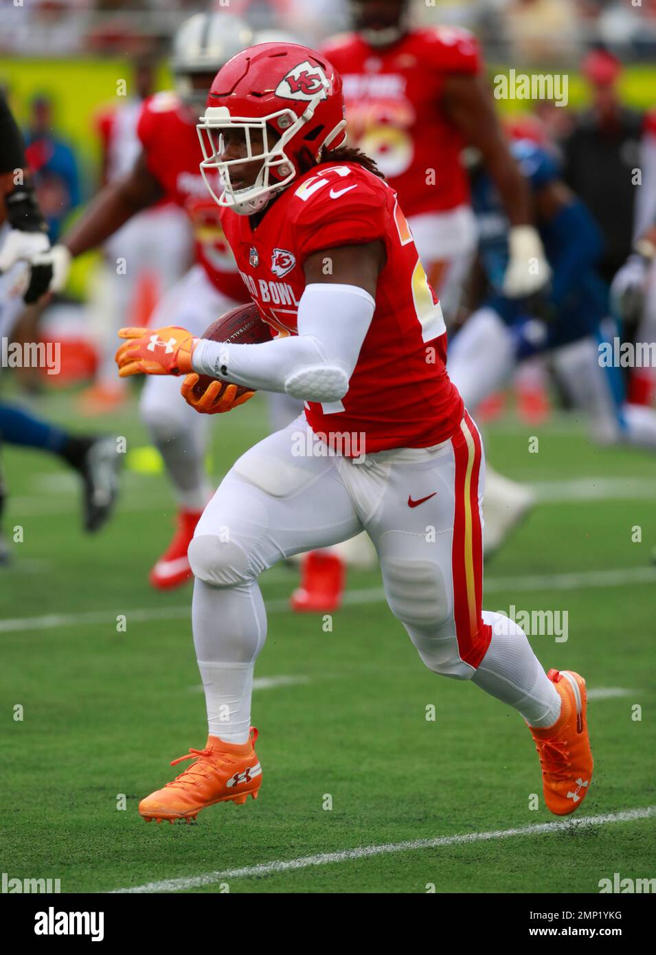 Kansas City Chiefs running back Kareem Hunt (27) runs the ball during the NFL Pro Bowl football