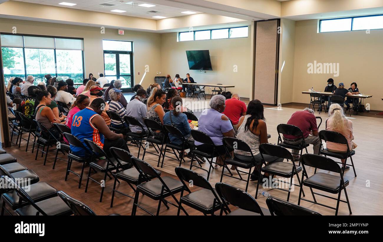 Altamonte Springs, FL, (Oct. 8, 2022) - A FEMA Mobile Registration Intake Center has opened at the Westmont Recreation Center where FEMA Disaster Survivor Assistants can help survivors of Hurricane Ian apply to FEMA for recovery aid. Robert Kaufmann/FEMA Stock Photo